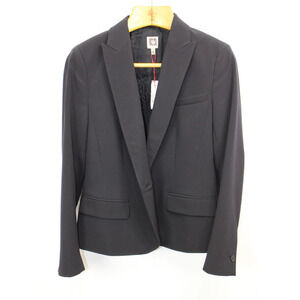Ann Klein Blazer Jacket Women's 12 Black One Button Suit Jacket NWT $119
